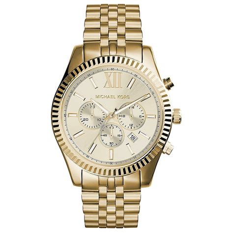 michael kors gold tone stainless steel men's watch|michael kors lexington watch men's.